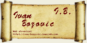 Ivan Božović vizit kartica